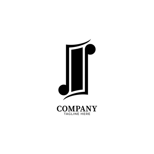Písmeno Abeceda Music Logo Design Izolované Bílém Pozadí Počáteční Hudební — Stockový vektor