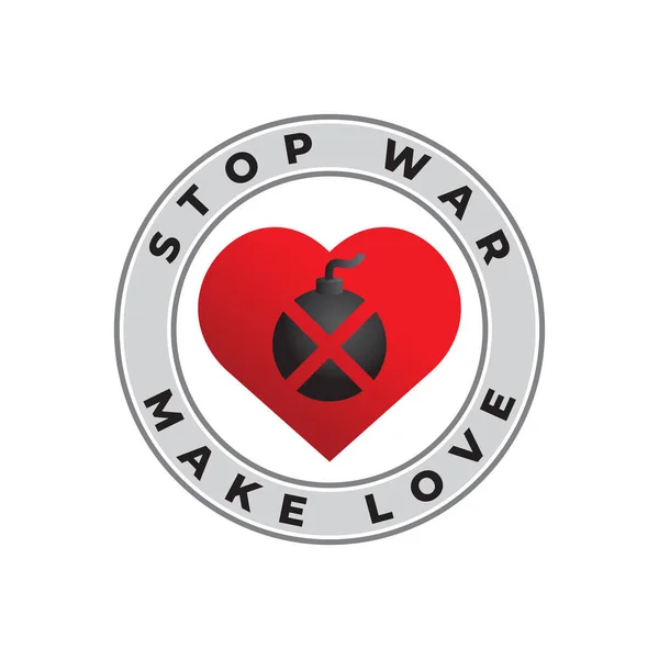 Stop War Make Love Vector Illustration Isolated White Color Background — Stock Vector