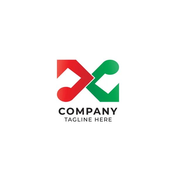 Letra Alfabeto Música Logotipo Design Isolado Fundo Branco Inicial Nota — Vetor de Stock