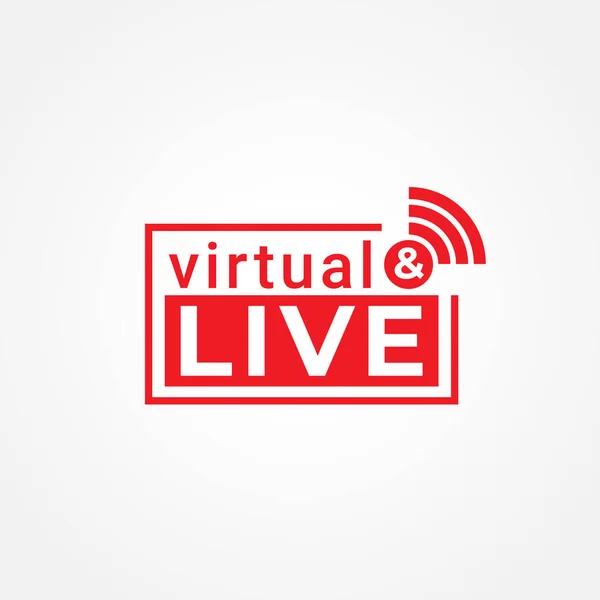 Concepto Logotipo Virtual Vivo Con Forma Cuadrada Icono Señal Plantilla — Vector de stock