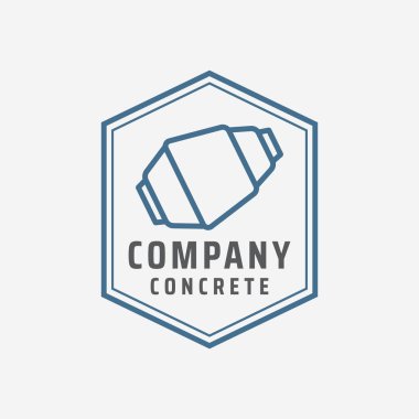 Beton Karıştırıcı Logo Tasarım Şablonu 'nun Çizim Vektörü Grafiği. İnşaat şirketi, müteahhit, gayrimenkul ya da benzeri işler için uygun. Basit Vintage Retro Biçimi, Asgari Amblem ve Düzenlemesi Kolay