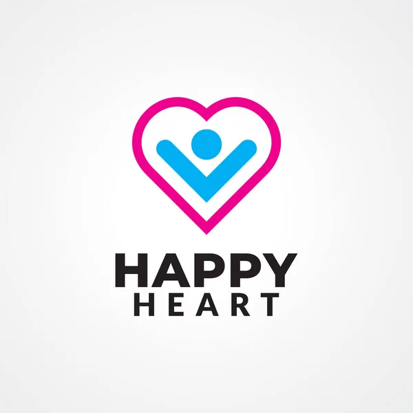 Happy People Heart Shape Vector Illustration Health Care Self Healing — Stock Vector
