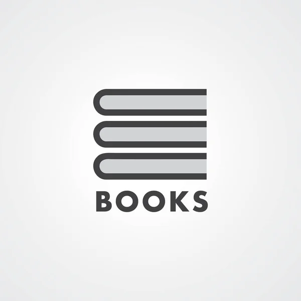 Logotipo Mínimo Pilha Livros Para Livrarias Bibliotecas Editoras Comunidades Leitores —  Vetores de Stock