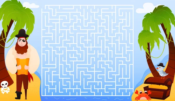 Korsan karakterli çocuklar, çocuklar için deniz temalı, altın kaplamalı, doğru göğse giden yolu bulmada yardımcı olurlar.