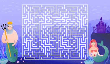 Su altındaki çocuklar labirent gibi şirin denizkızı ve mason karakterleriyle çalışırlar, doğru yolu bulmalarına yardım ederler, okyanus bitkisi ve karikatür tarzında fauna.