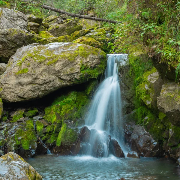 Landscape waterfall, mountain altai russia, teletskoye lake — Stock Photo, Image