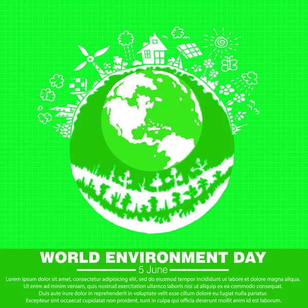 Giornata Mondiale Dell Ambiente Poster Banner Vettoriale — Vettoriale Stock
