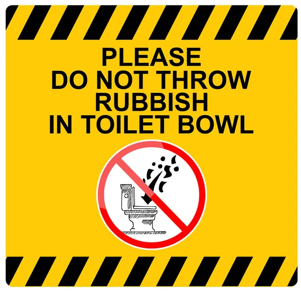 Jetez Pas Déchets Dans Cuvette Des Toilettes Signe Vecteur — Image vectorielle