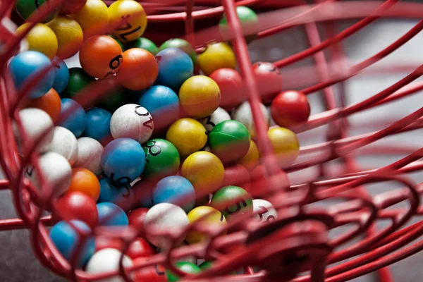 Juego Rifa Con Diferentes Bolas Colores Para Bingo Lotería — Foto de Stock