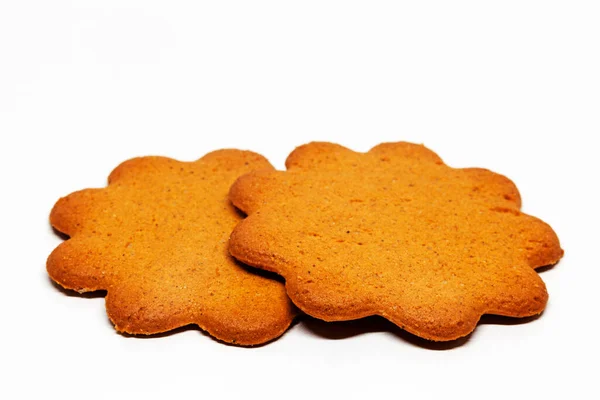 Zwei Lebkuchen Auf Weißem Hintergrund — Stockfoto