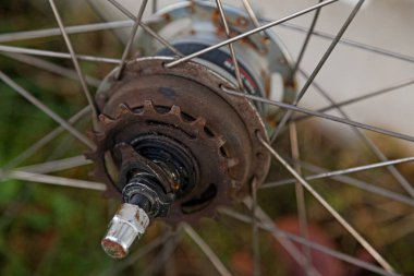 Zincir için yakın plan bisiklet çelengi