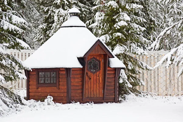 Umea Norrland Schweden Dezember 2020 Ein Kleines Hölzernes Nebengebäude Das — Stockfoto