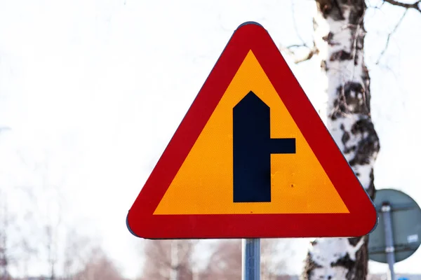 Verkeersbord Wat Betekent Dat Anderen Voorrang Moeten Geven — Stockfoto