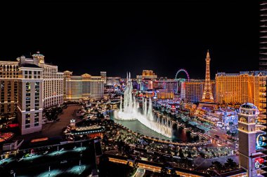 Las Vegas Nevada 2018 02 07 Las Vegas Şeridi 'nin panoramik manzarası