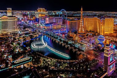 Las Vegas Nevada 2017 06 01: 10 Las Vegas Şeridi 'nin panoramik manzarası