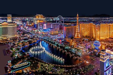 Las Vegas Nevada 2017 06 01: 10 Las Vegas Şeridi 'nin panoramik manzarası
