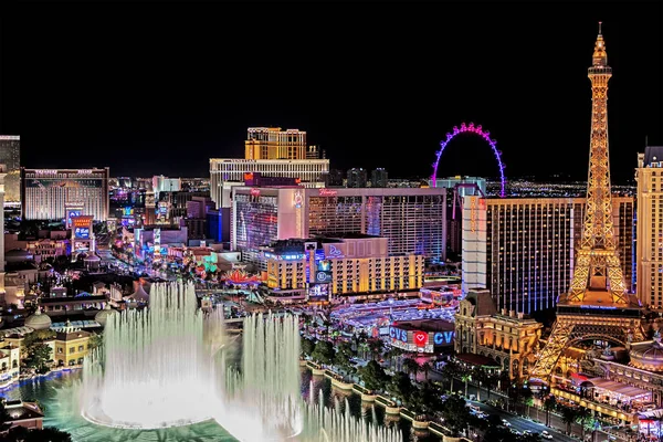 Las Vegas Nevada 2018 Panoramiczny Widok Las Vegas Strip — Zdjęcie stockowe