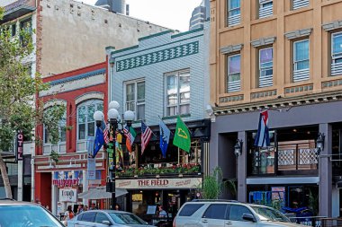 San Diego, Kaliforniya 16 Temmuz 2017 Gaslamp Quarter şehir merkezinde..