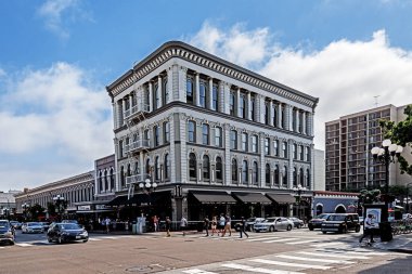 San Diego, Kaliforniya 16 Temmuz 2017 Gaslamp Quarter şehir merkezinde..