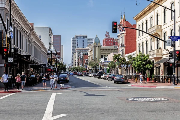 San Diego California 2017 Gaslamp Quarter Downtown Area — 스톡 사진