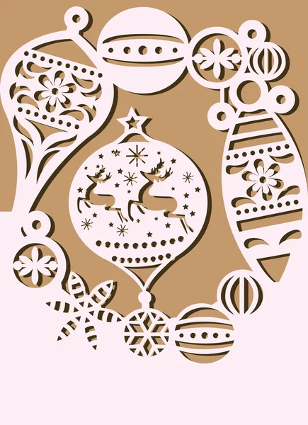 Рождественские балы с орнаментами — стоковый вектор