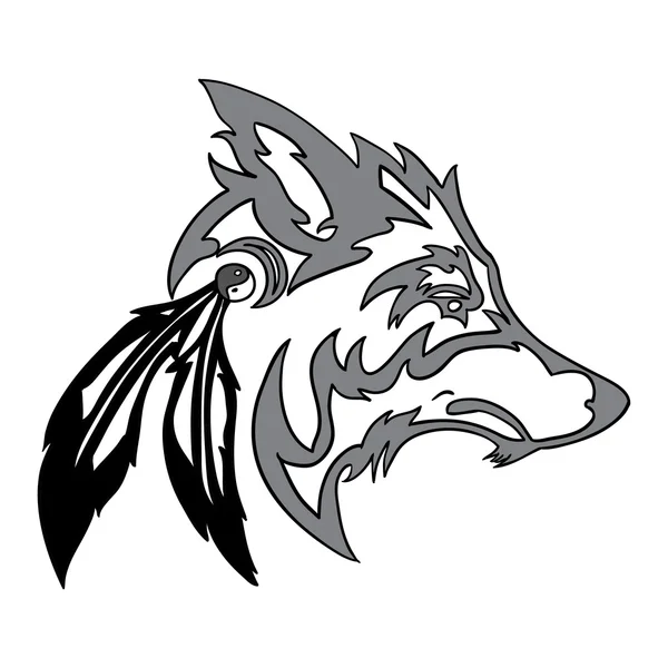 Tribal Wolf head — Stock Vector