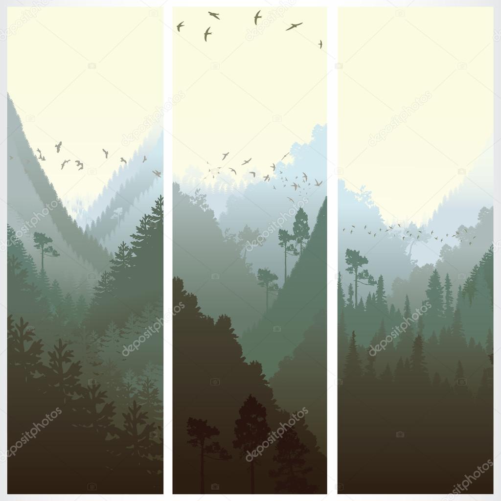 Vertical banners with the forest
