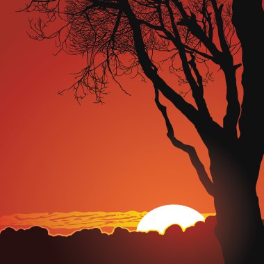 Dağlarda güzel gün batımı