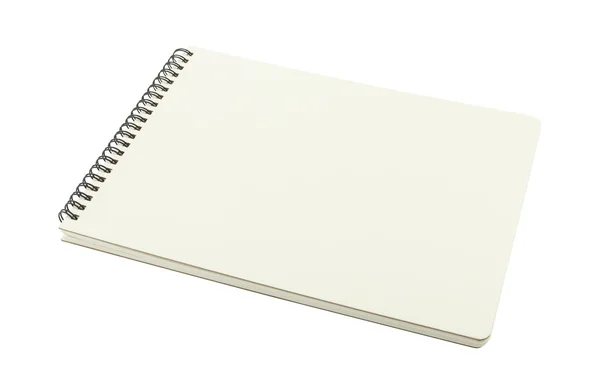 Livro capa dura branca isolado no fundo branco — Fotografia de Stock
