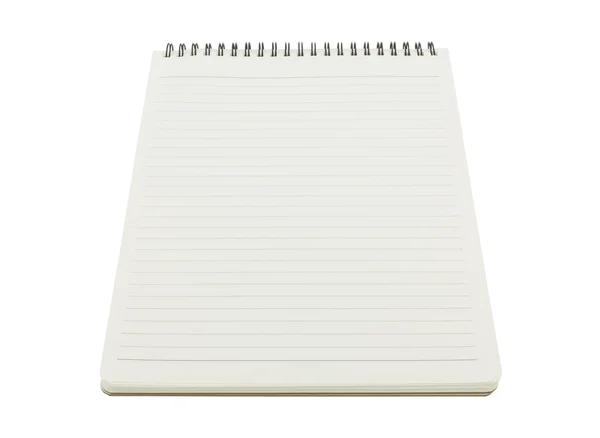 Open spiraal notebook geïsoleerd op witte achtergrond — Stockfoto