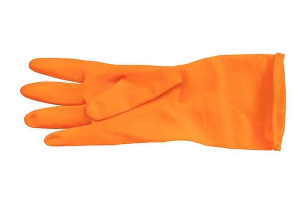 Gants Caoutchouc Jaune Pour Nettoyage Isolé Sur Fond Blanc — Photo