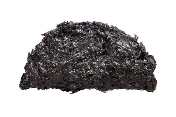 Полукруглый Лист Сушеные Черные Водоросли Изолированы Белом Фоне — стоковое фото