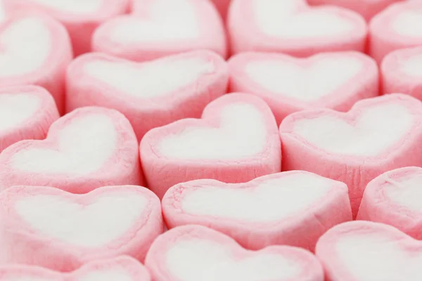 Heart shape marshmallow background — Stock Photo, Image