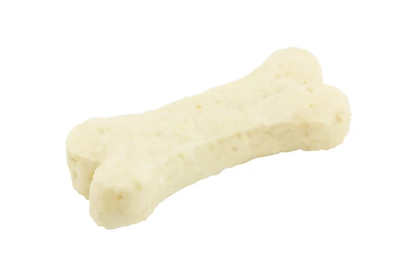 白い背景で隔離された骨の形の犬の治療 — ストック写真