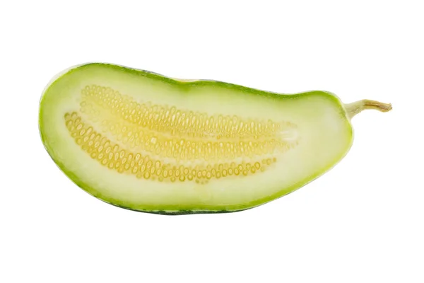 Half of young Muskmelon isolated on white background — Stock Photo, Image