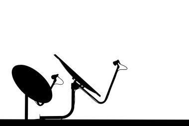 siyah-beyaz çanak antenler