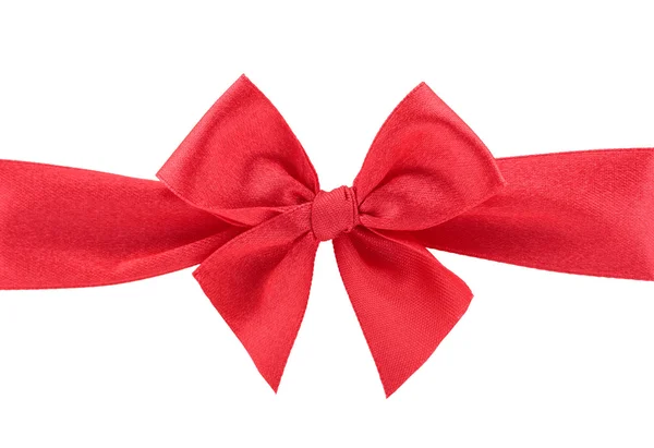 Närbild red ribbon bow isolerade på vit bakgrund — Stockfoto