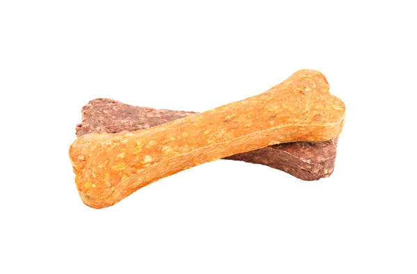 Orange and brown dog bone isolated on white background — Stock Photo, Image