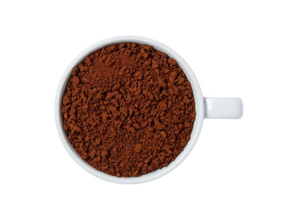 Närbild instant kaffe i kopp isolerad på vit bakgrund — Stockfoto