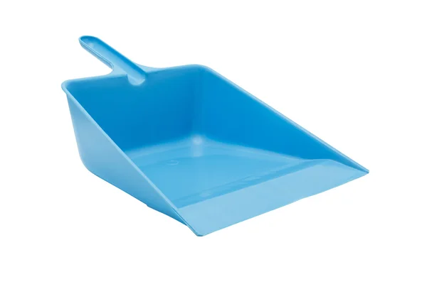 Blue plastic dustpan isolated on white background — Stock Photo, Image