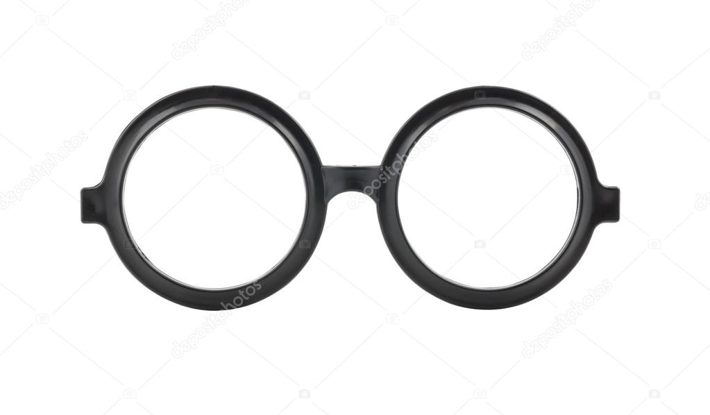 Round frame glasses isolated on white background