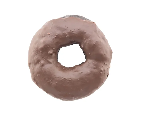 Donut de chocolate isolado em fundo branco — Fotografia de Stock