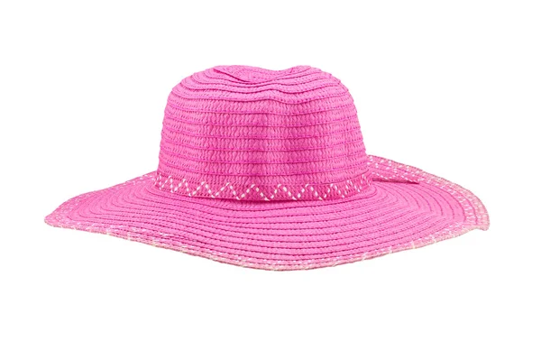 Rózsaszín floppy kalap elszigetelt fehér background — Stock Fotó
