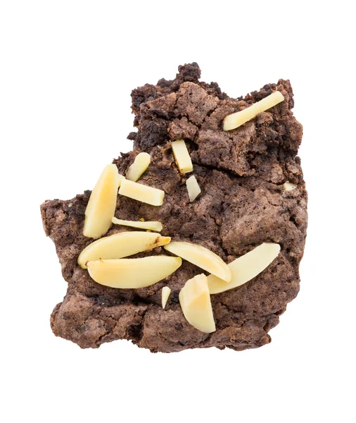 Brownie mit einem Biss isoliert auf weißem Hintergrund — Stockfoto