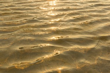 Deniz suyu yüzeyde yansıtan güneş 