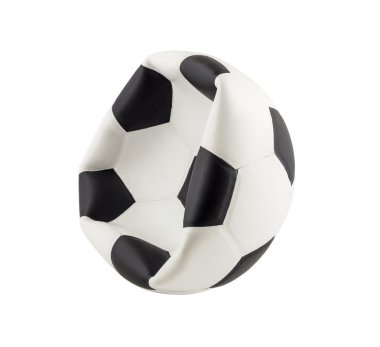 Deflated soccer ball isolated on white background clipart