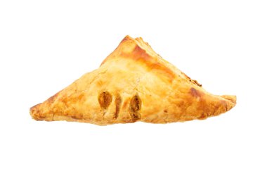 Köri böreği beyaz arkaplanda izole edildi