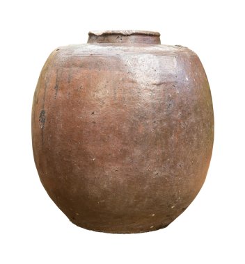 Beyaz arka plan üzerinde - Tay toprak izole kil kavanoz