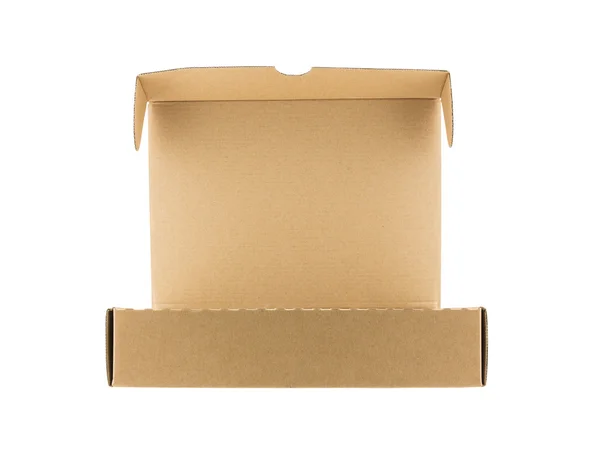 Empty cardboard box isolated on white background — Stock Photo, Image