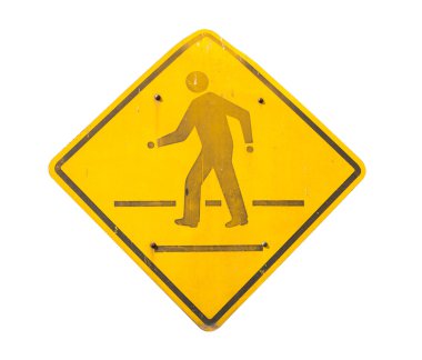 Beyaz arka plan üzerinde izole yaya geçidi işaret